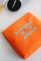 Pure Paris-Bonjour Mon Amour Kozmetik & Seyahat Çantası – Turuncu-Makyaj Çantası-7-Milagron.com