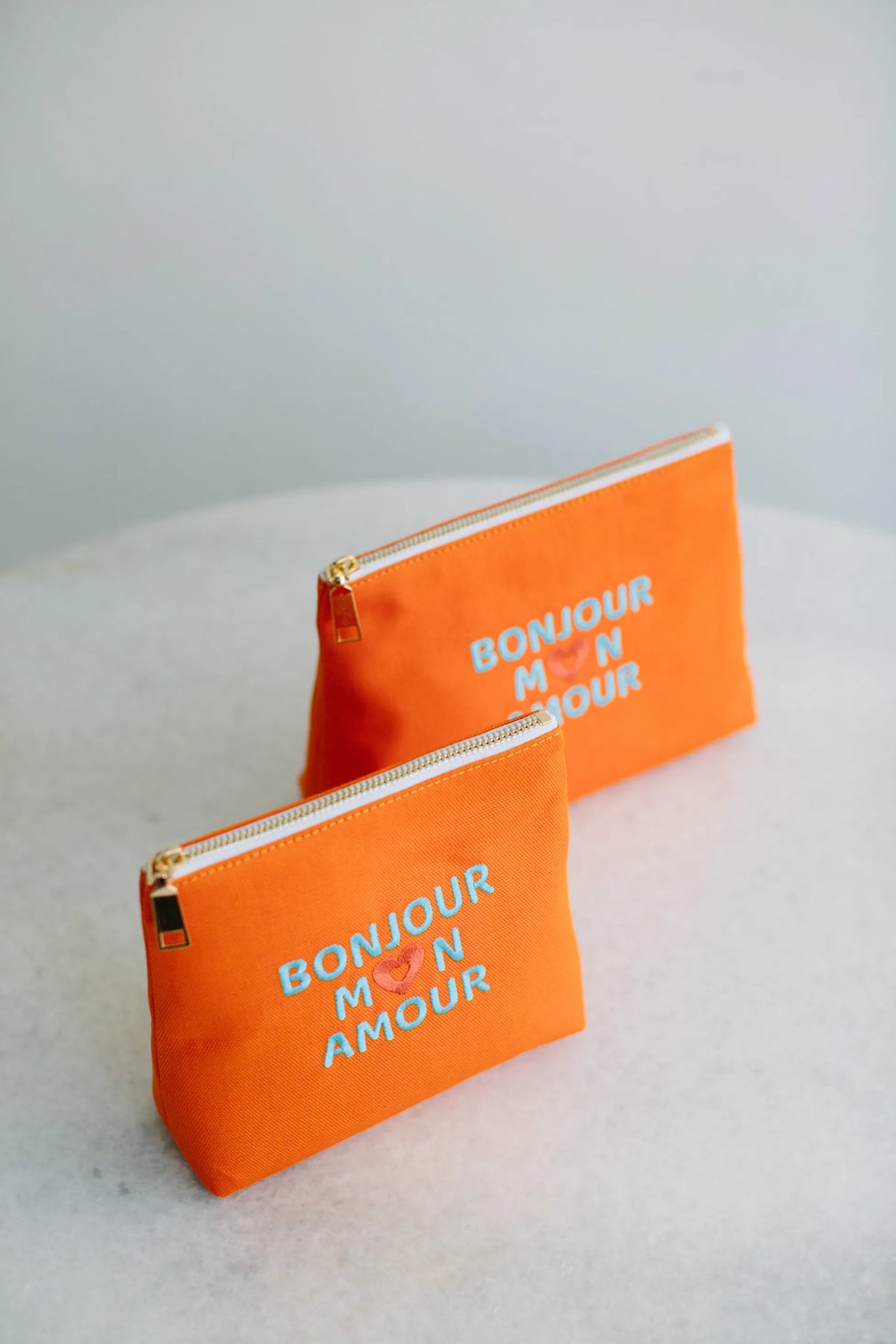 Pure Paris-Bonjour Mon Amour Kozmetik & Seyahat Çantası – Turuncu-Makyaj Çantası-8-Milagron.com