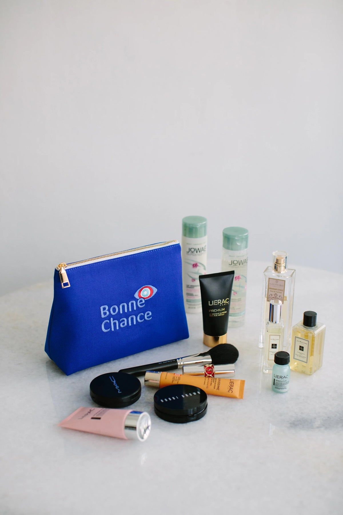 Pure Paris-Bonne Chance Kozmetik & Seyahat Çantası – Saks Mavisi-Makyaj Çantası-12-Milagron.com