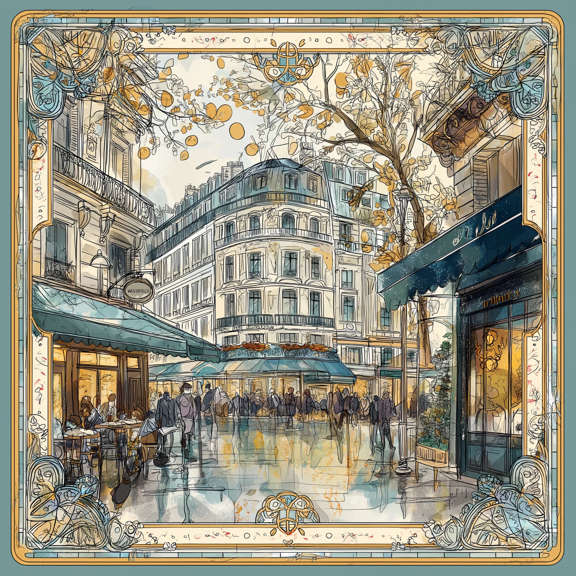 Café Saint-Germain İpek Fular 