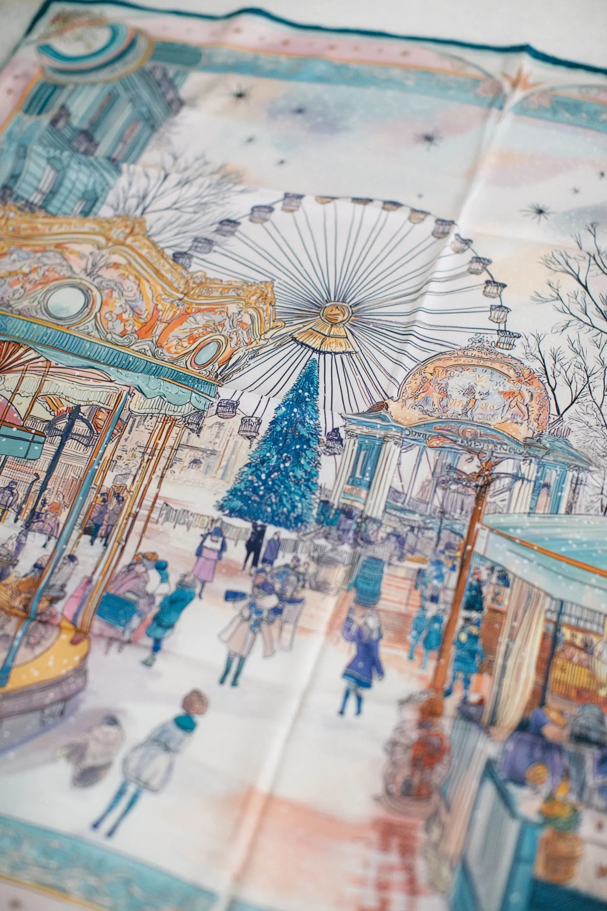 Pure Paris-Carrousel De Noël İpek Fular-Şal & Fular-4-Milagron.com
