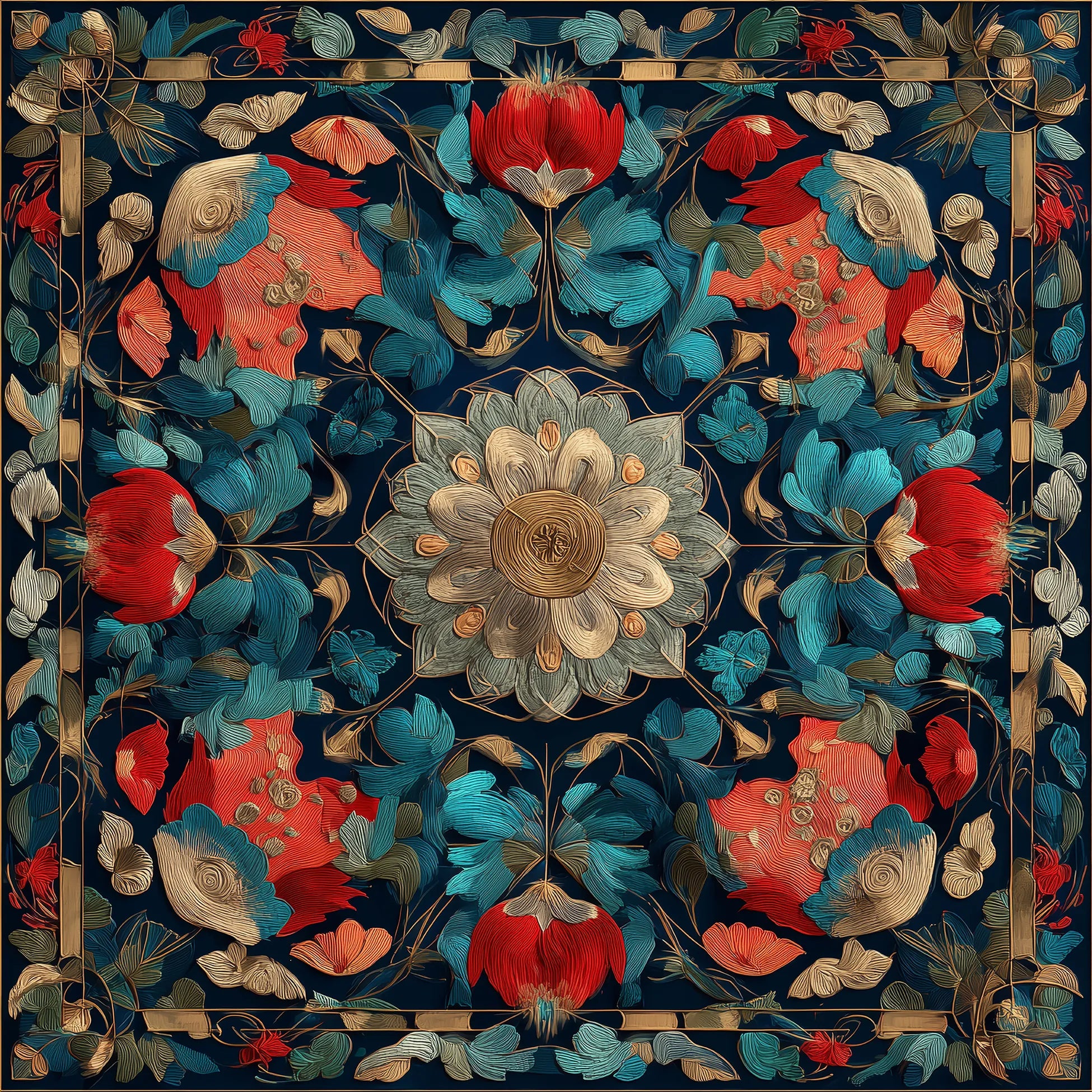 Celestial Bloom İpek Fular 