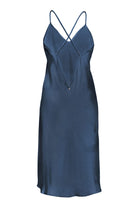 Pure Paris-Celine İpek Saten Gecelik - Laci̇vert-Gecelik-2-Milagron.com