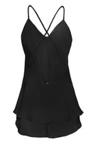 Pure Paris-Chloe Askılı Büstiyer Ve Şort Takım - Siyah-Sabahlık-1-Milagron.com