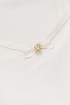 Pure Paris-Claire İpek Saten Uzun Dantelli Sabahlık - Ekru-Sabahlık-3-Milagron.com