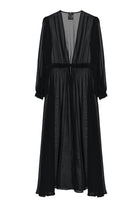 Pure Paris-Helene İpek Şifon Sabahlık - Siyah-Sabahlık-1-Milagron.com