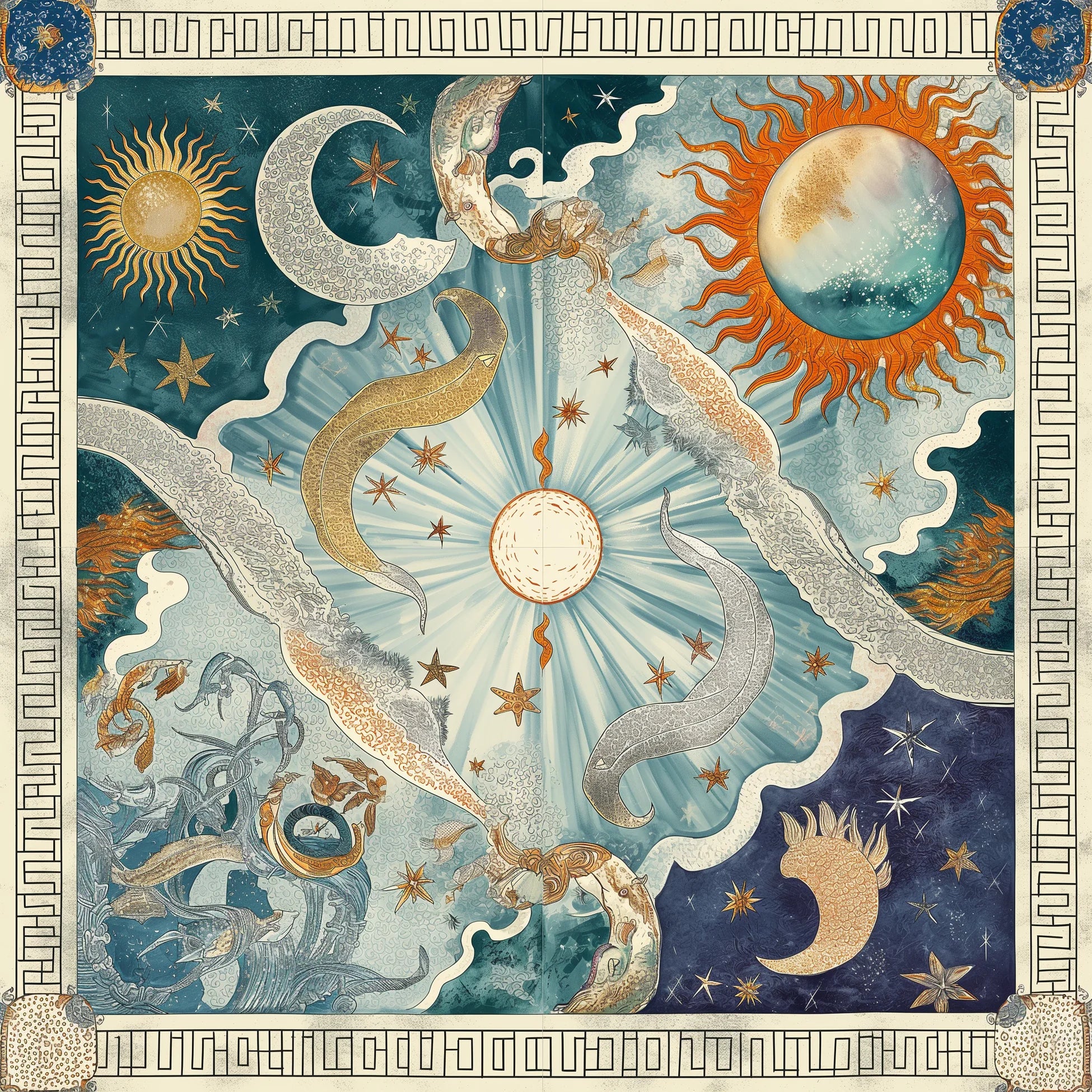 Helios Rising İpek Fular 