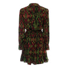 Ikat Fırfırlı Mini Elbise - Haki