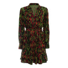 Ikat Fırfırlı Mini Elbise - Haki