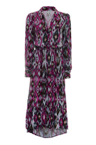 Pure Paris-İkat Uzun Elbise - Mor-Elbise-1-Milagron.com