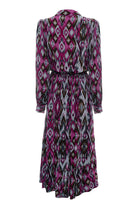 Pure Paris-İkat Uzun Elbise - Mor-Elbise-2-Milagron.com