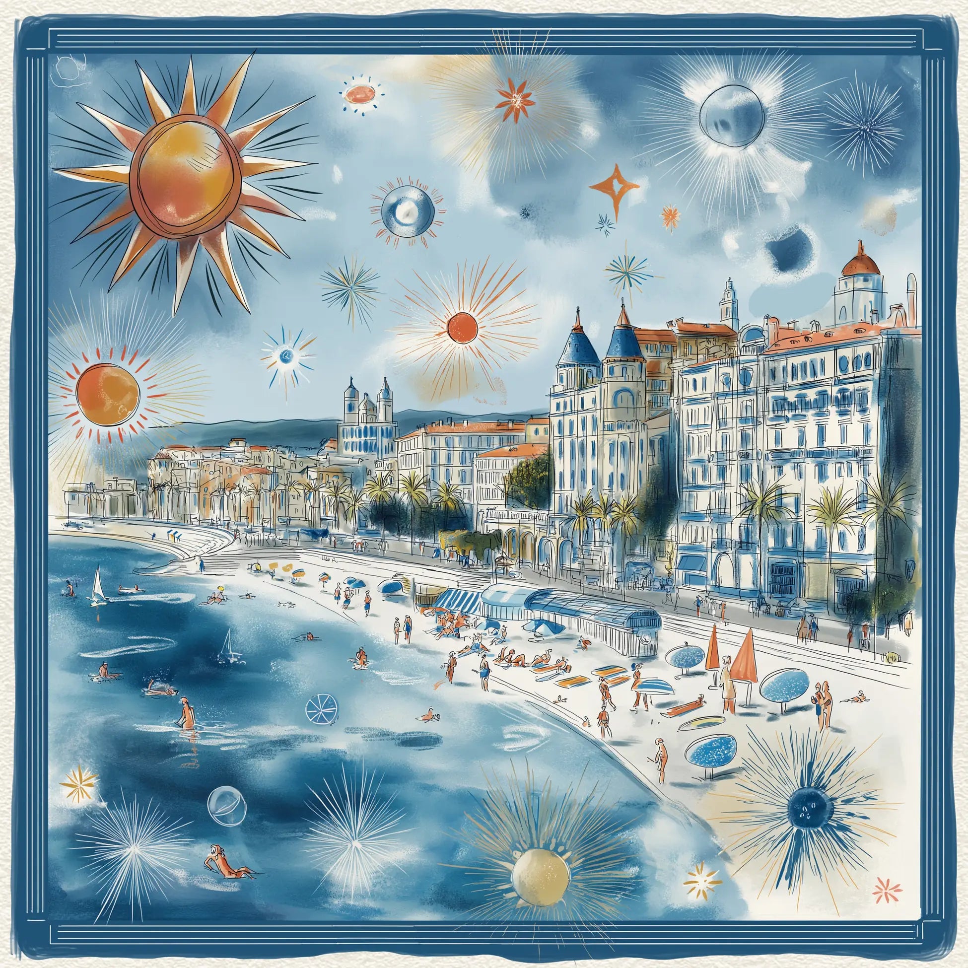 La Plage De Nice İpek Fular 