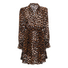 Leopar Fırfırlı Mini Elbise