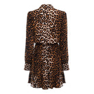Leopar Fırfırlı Mini Elbise