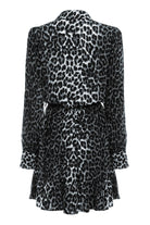 Pure Paris-Leopar Mini Elbise - Gri-Elbise-2-Milagron.com