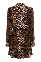 Pure Paris-Leopar Mini Elbise - Kahverengi-Elbise-2-Milagron.com