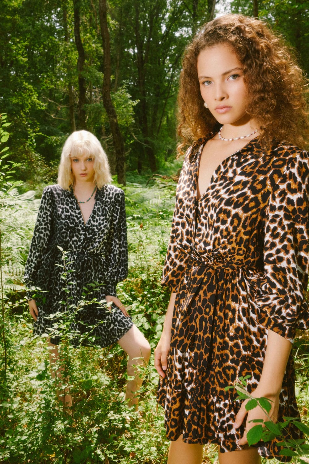 Pure Paris-Leopar Mini Elbise - Kahverengi-Elbise-3-Milagron.com