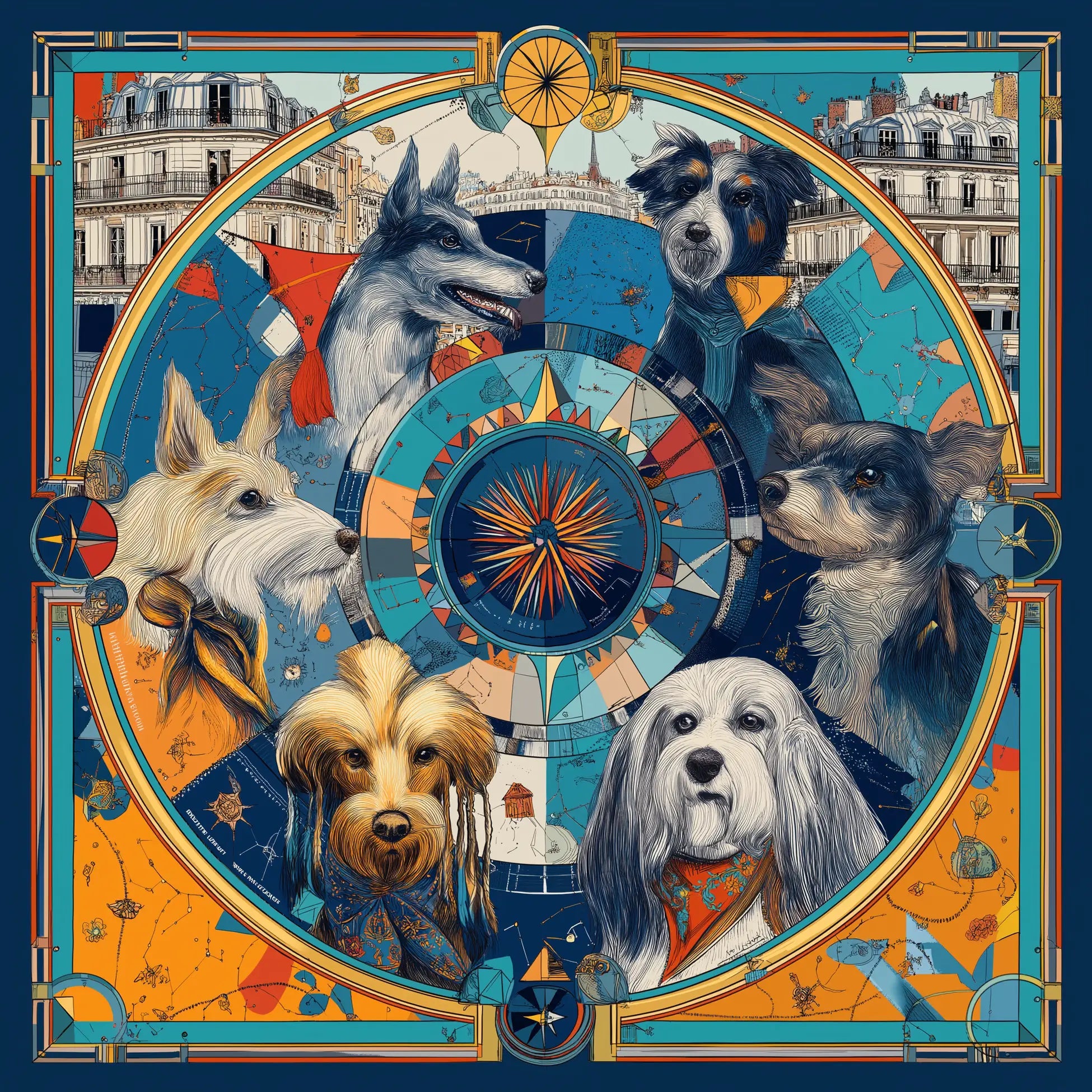 Les Chiens Parisiens İpek Fular 