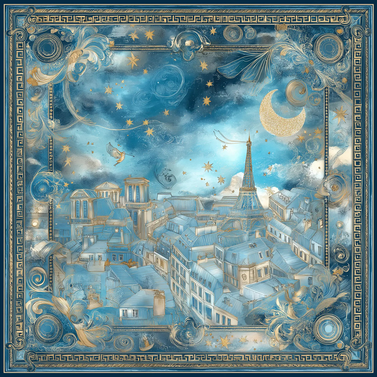 Pure Paris-Lune Et Toits İpek Fular-Şal & Fular-1-Milagron.com
