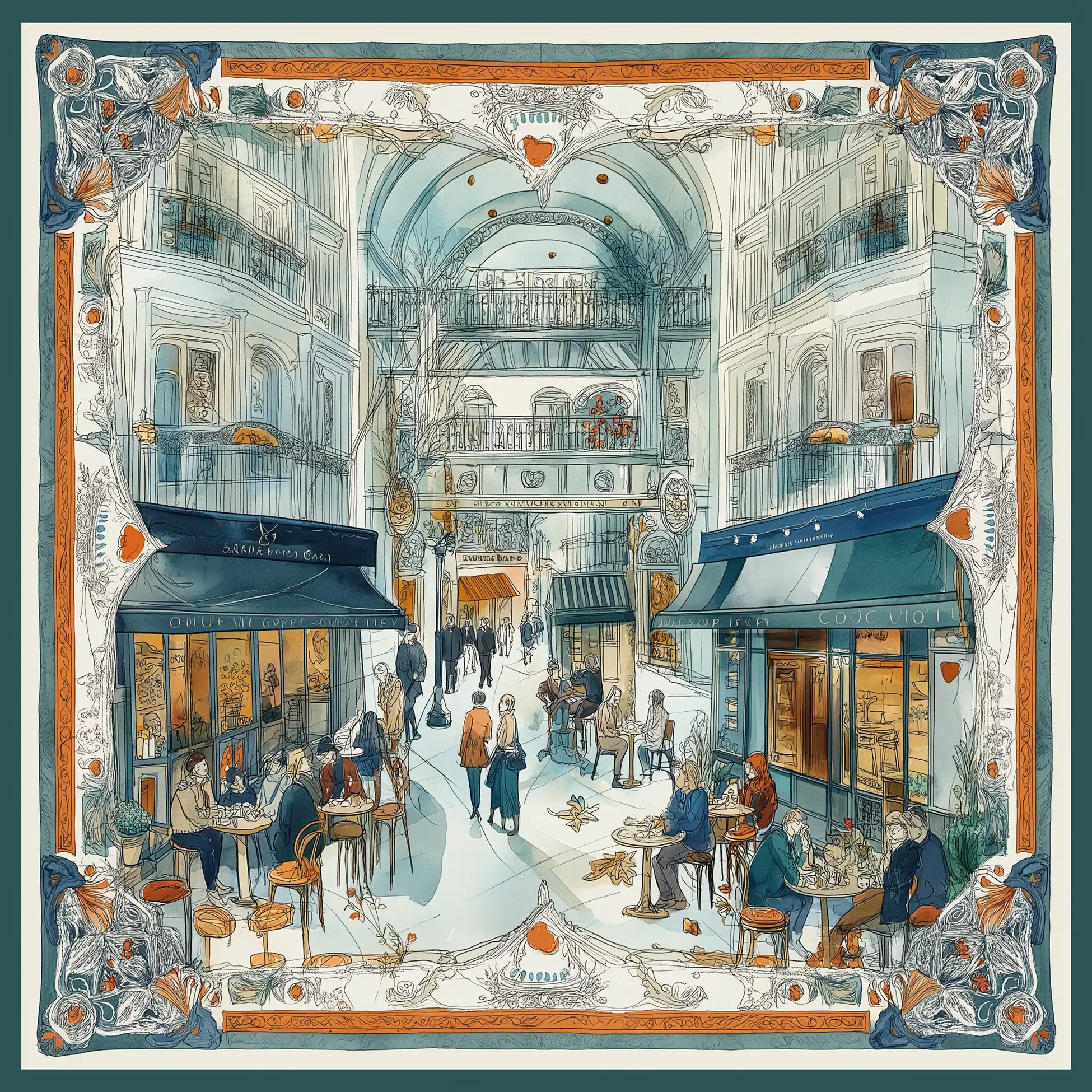 Passage Romantique İpek Fular 