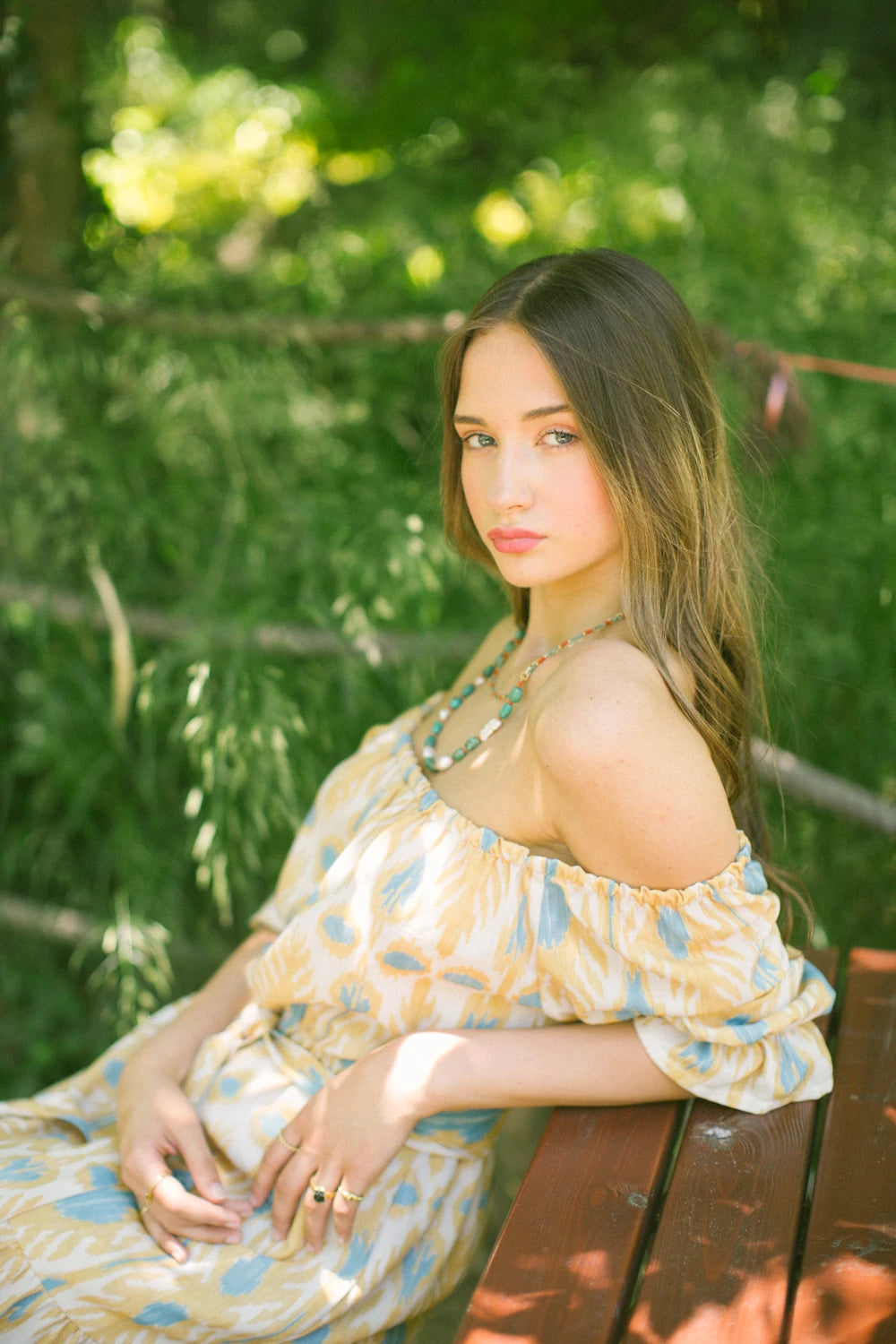 Patmos Düşük Omuzlu Keten Elbise