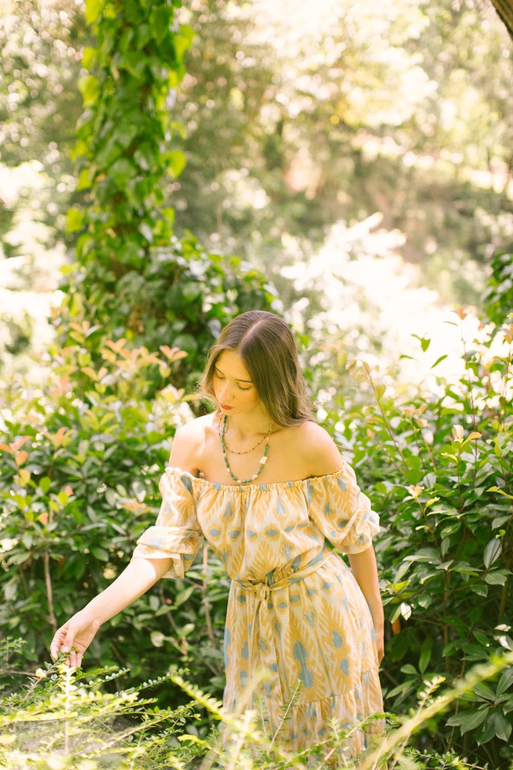 Patmos Düşük Omuzlu Keten Elbise