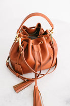 Pure Paris-Petit Bonbon Hakiki Deri Bucket Çanta, Kiremit-Omuz Çantası-2-Milagron.com