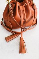 Pure Paris-Petit Bonbon Hakiki Deri Bucket Çanta, Kiremit-Omuz Çantası-3-Milagron.com