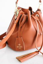 Pure Paris-Petit Bonbon Hakiki Deri Bucket Çanta, Kiremit-Omuz Çantası-7-Milagron.com