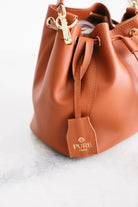 Pure Paris-Petit Bonbon Hakiki Deri Bucket Çanta, Kiremit-Omuz Çantası-9-Milagron.com