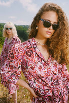 Pure Paris-Pink Bouquet Şort Gömlek Takım-Alt - Üst Takım-6-Milagron.com