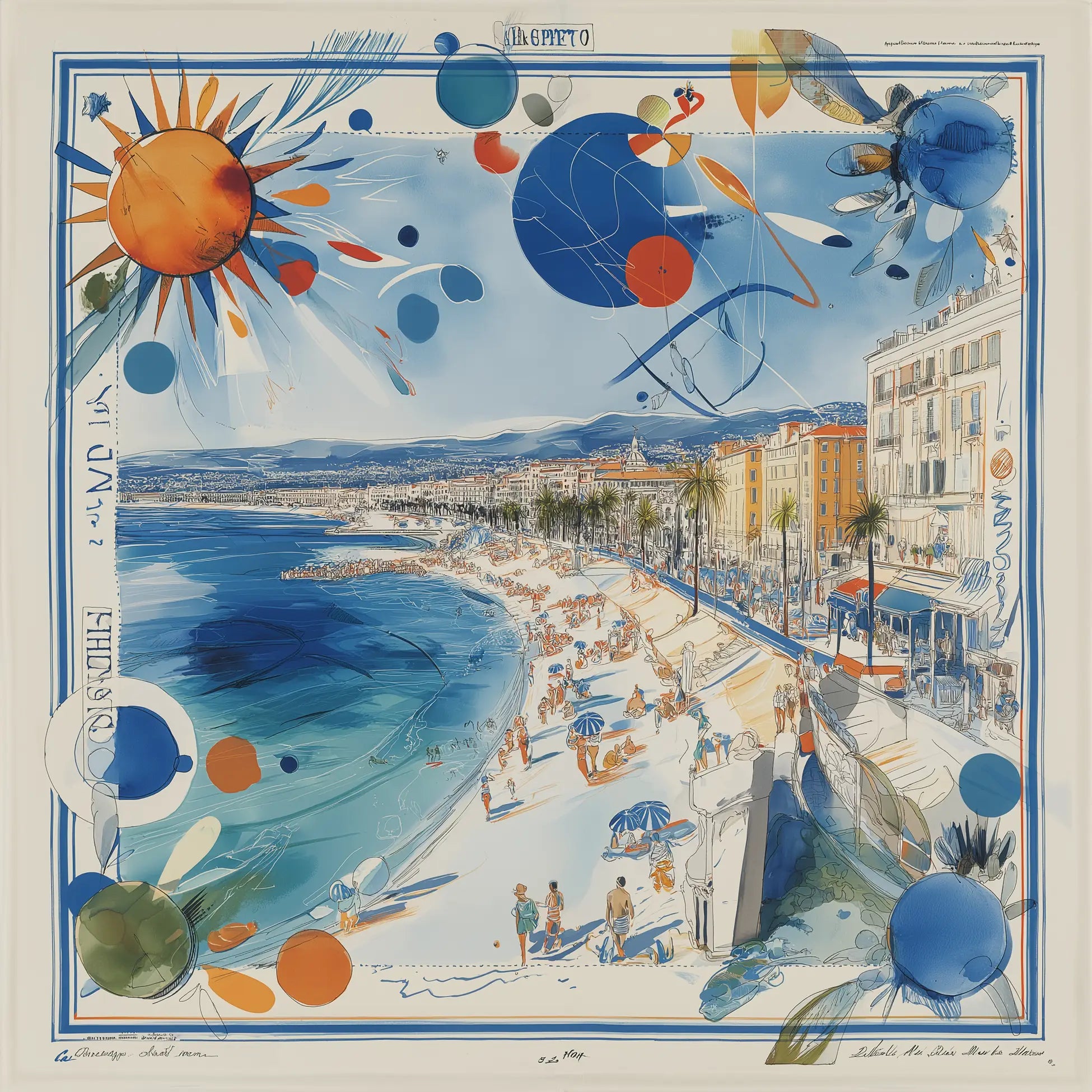 Promenade De Nice İpek Fular 