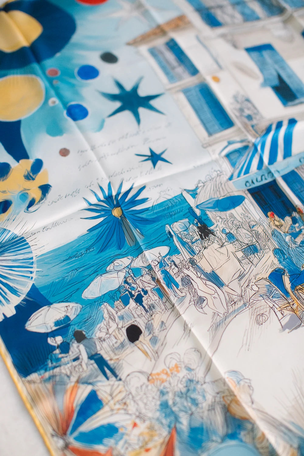 Pure Paris-RêVerie D’Azur Bleu İpek Fular-Şal & Fular-2-Milagron.com