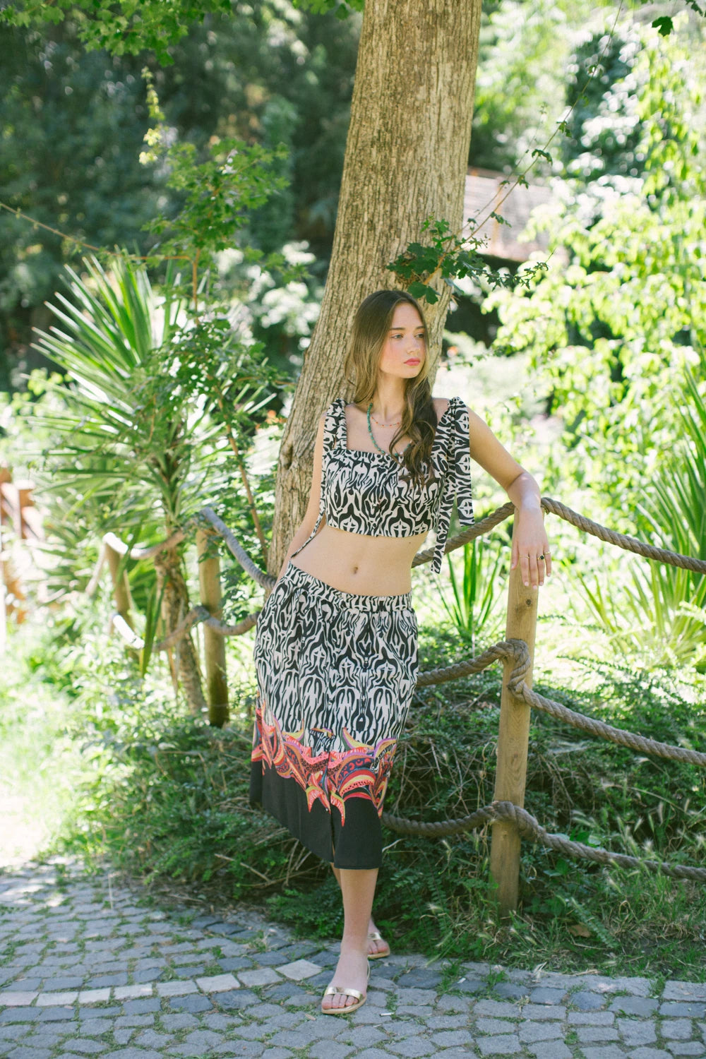 Safari Büstiyer Ve Midi Etek Takım