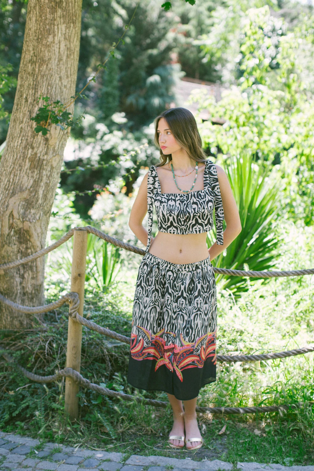 Safari Büstiyer Ve Midi Etek Takım