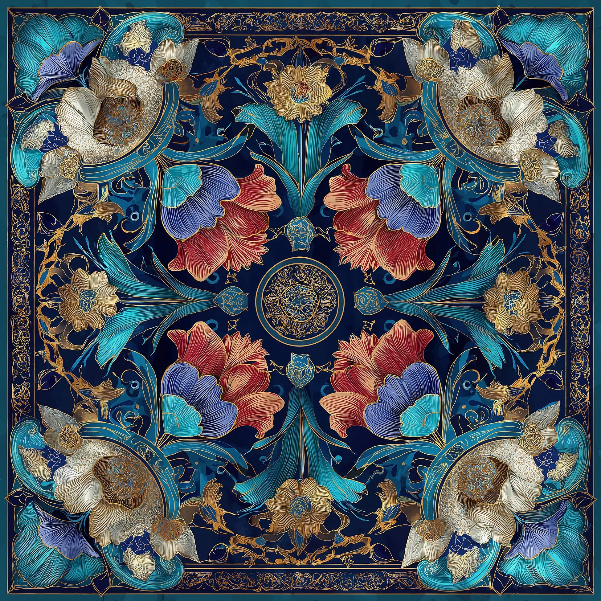 Soleil de Topkapi İpek Fular 