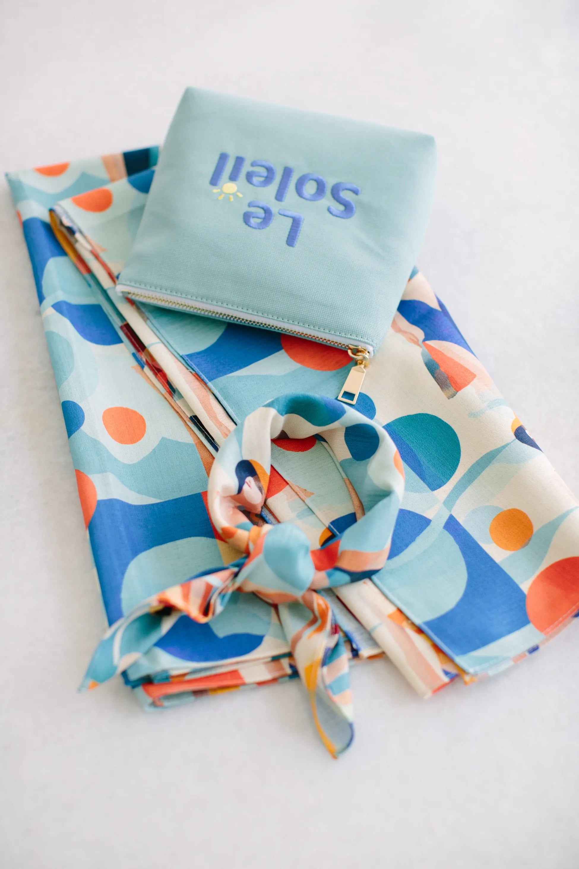 Pure Paris-Sonia Bleu Keten Bandana & Pareo-Pareo & Bandana-2-Milagron.com