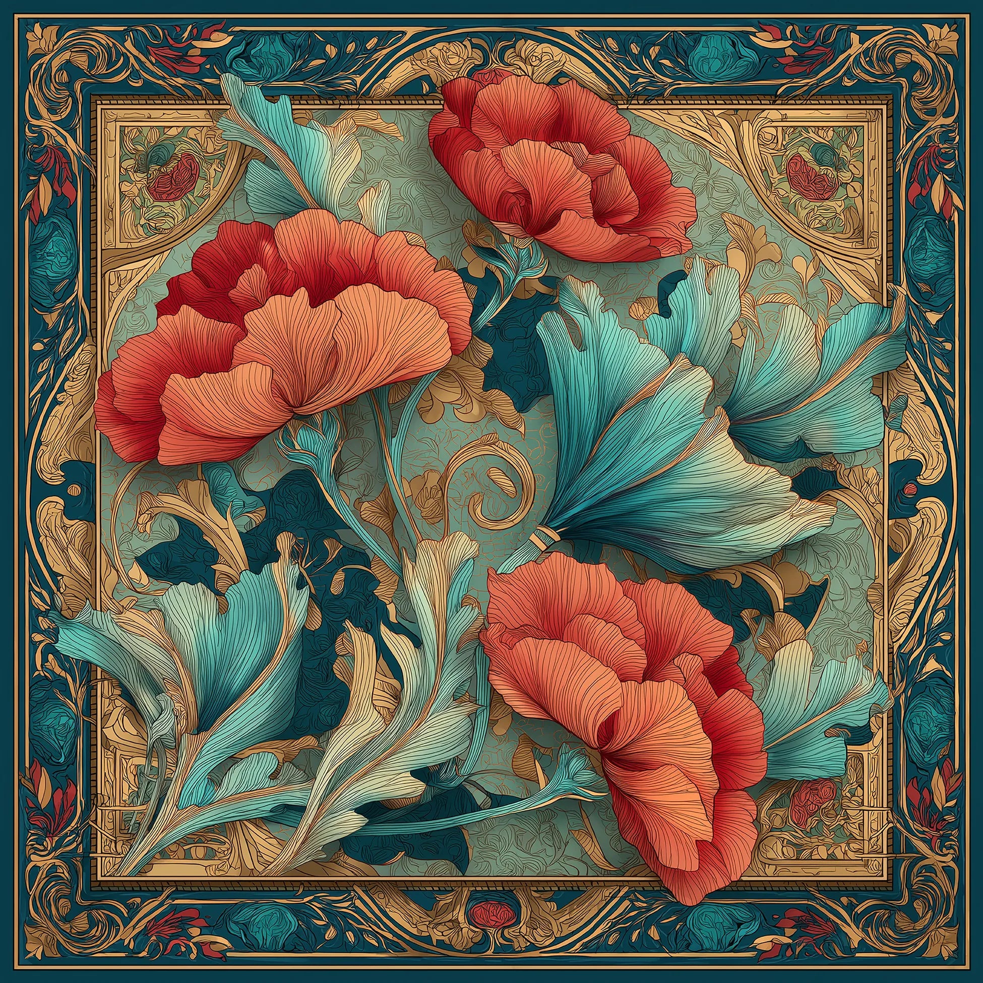 Tulipe de Minuit İpek Fular 