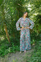 Pure Paris-Vintage Suzani Belden Bağlamalı Gömlek Ve Pantolon – Turkuaz-Alt - Üst Takım-5-Milagron.com