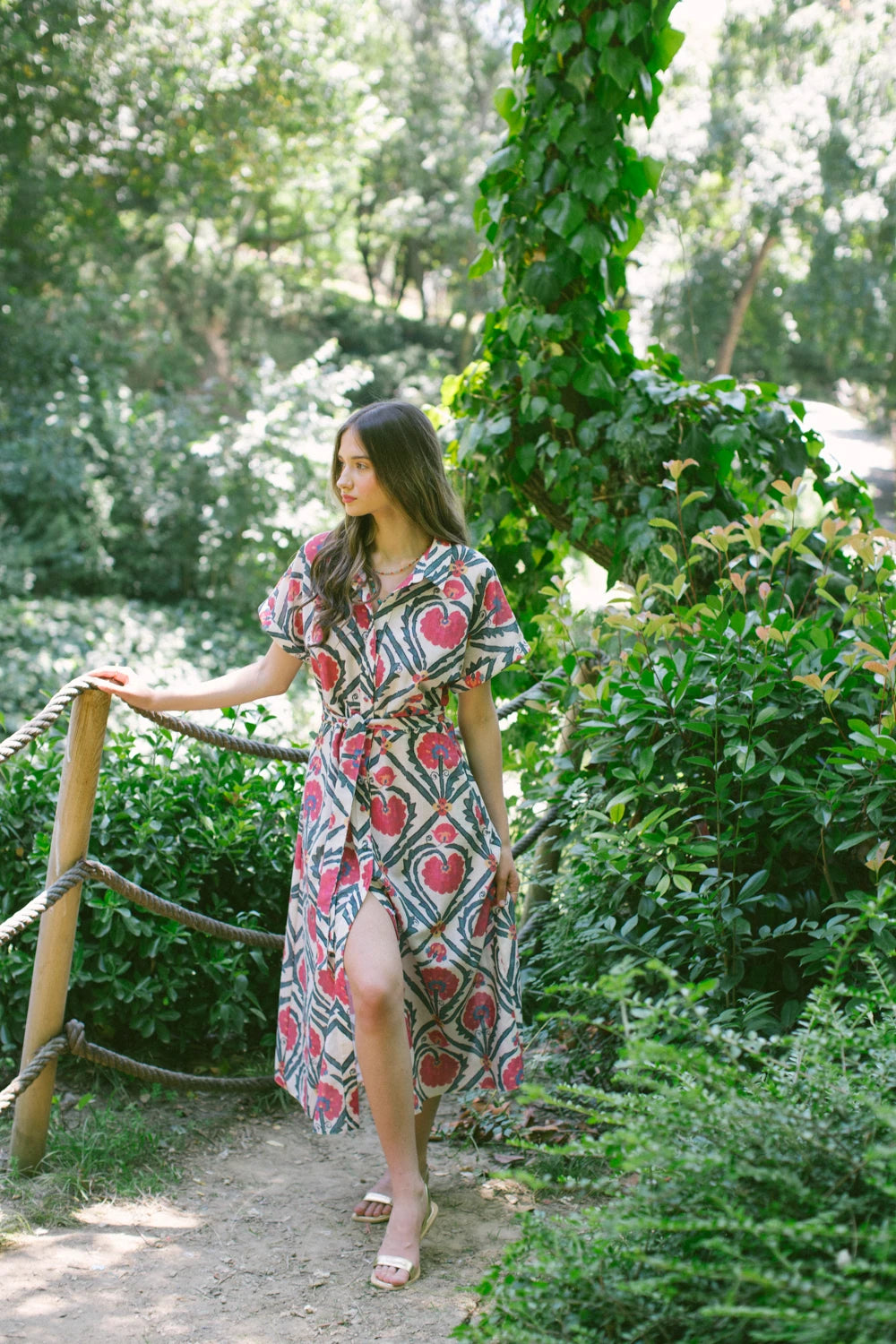 Vintage Suzani Kısa Kollu Gömlek Elbise