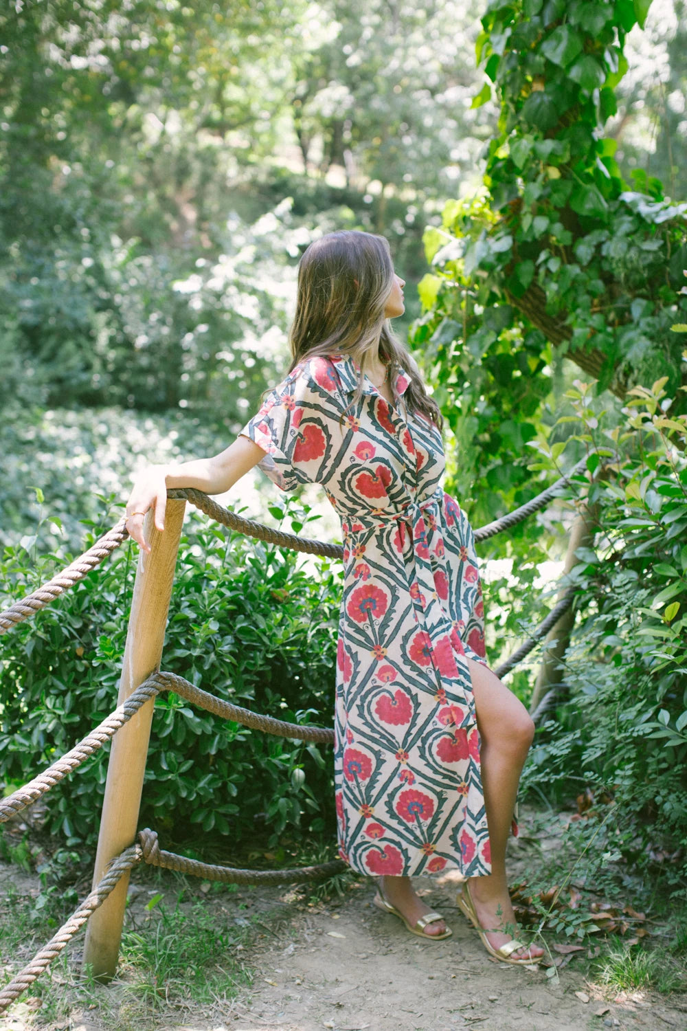 Vintage Suzani Kısa Kollu Gömlek Elbise