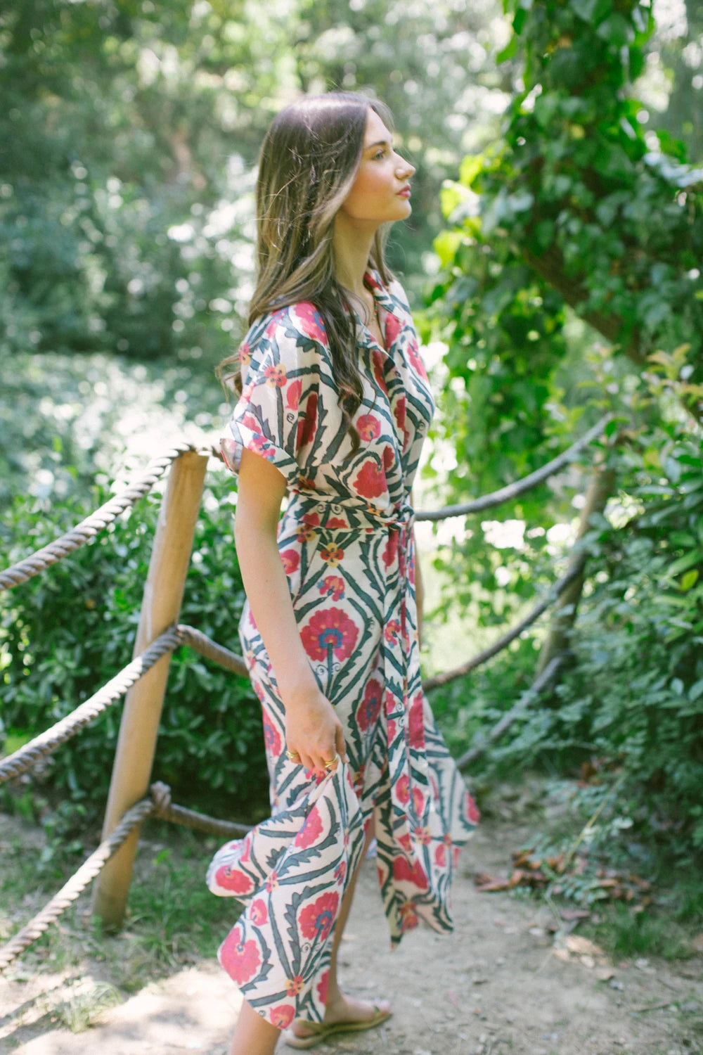 Vintage Suzani Kısa Kollu Gömlek Elbise