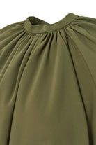 No 44 Yeşil Kemer Detaylı Vatkalı Bluz - 1