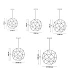 Cosmos Globe 47L Sarkit Nikel Ø80X200 Cm 47X0.6W Led 2800K