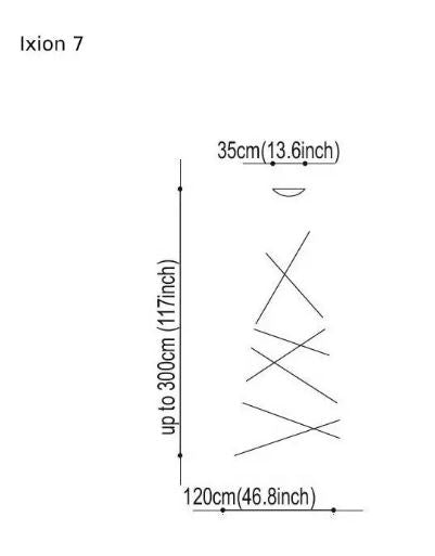 Ixion 7 Glass Sarkit Ø120X3 H Max. 300 Cm 7Xled 14.4W 2700K 4900Lm 