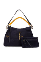 Beija Bag- Navy Suede & Gold - 0
