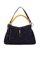 Beija Bag- Navy Suede & Silver - 1