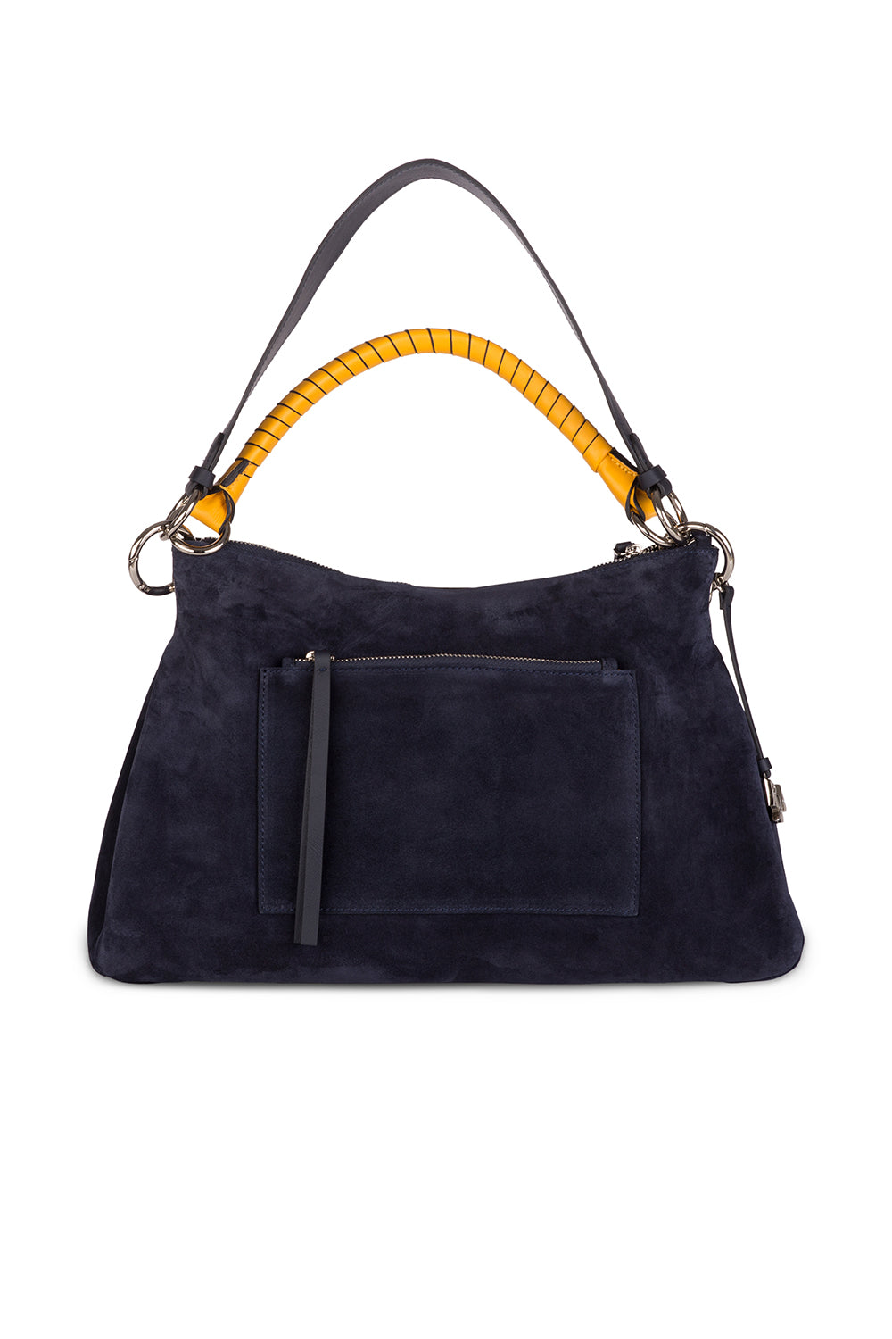 Beija Bag- Navy Suede & Silver - 2
