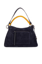 Beija Bag- Navy Suede & Silver - 2