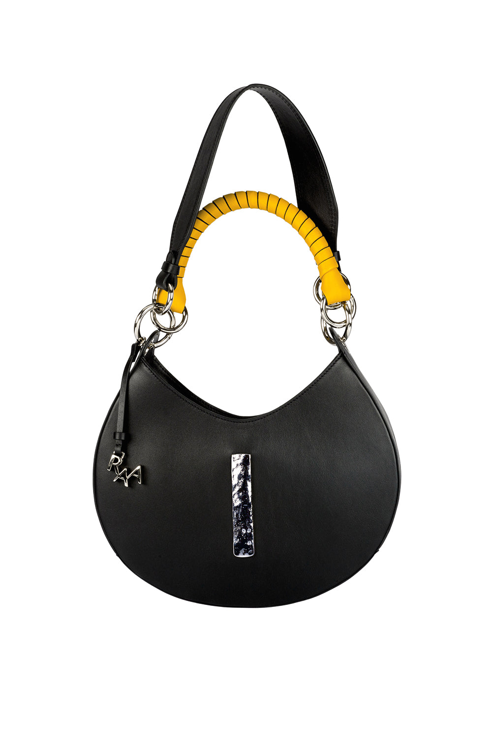 Midi Sahnaz Bag- Black & Silver - 0
